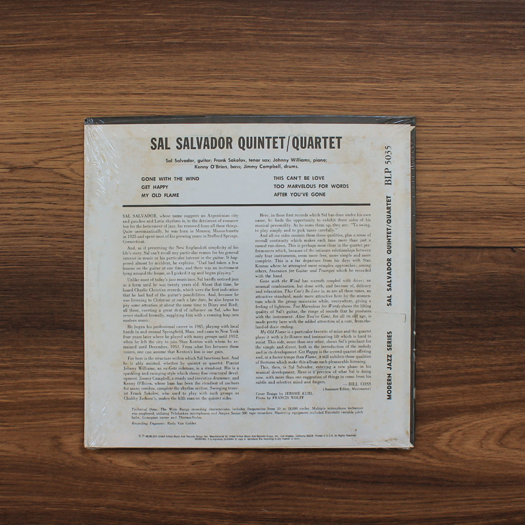 Sal Salvador Quintet - Sal Salvador Quintet (10'' Plak) Japan Vinyl