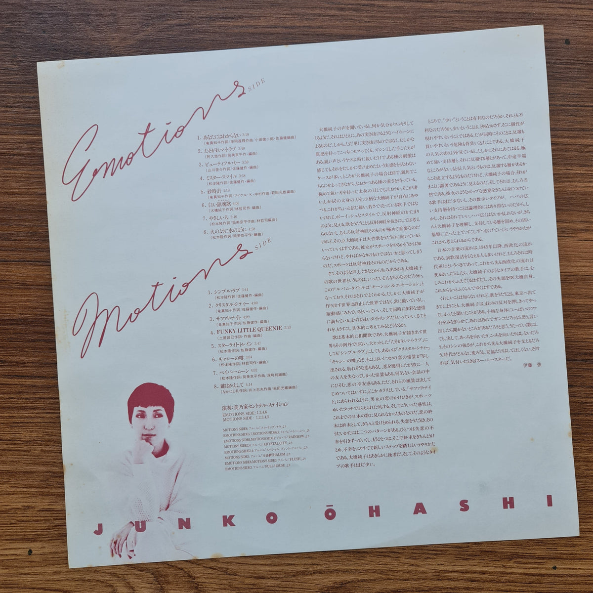 Junko Ohashi - Motions & Emotions Japan Vinyl