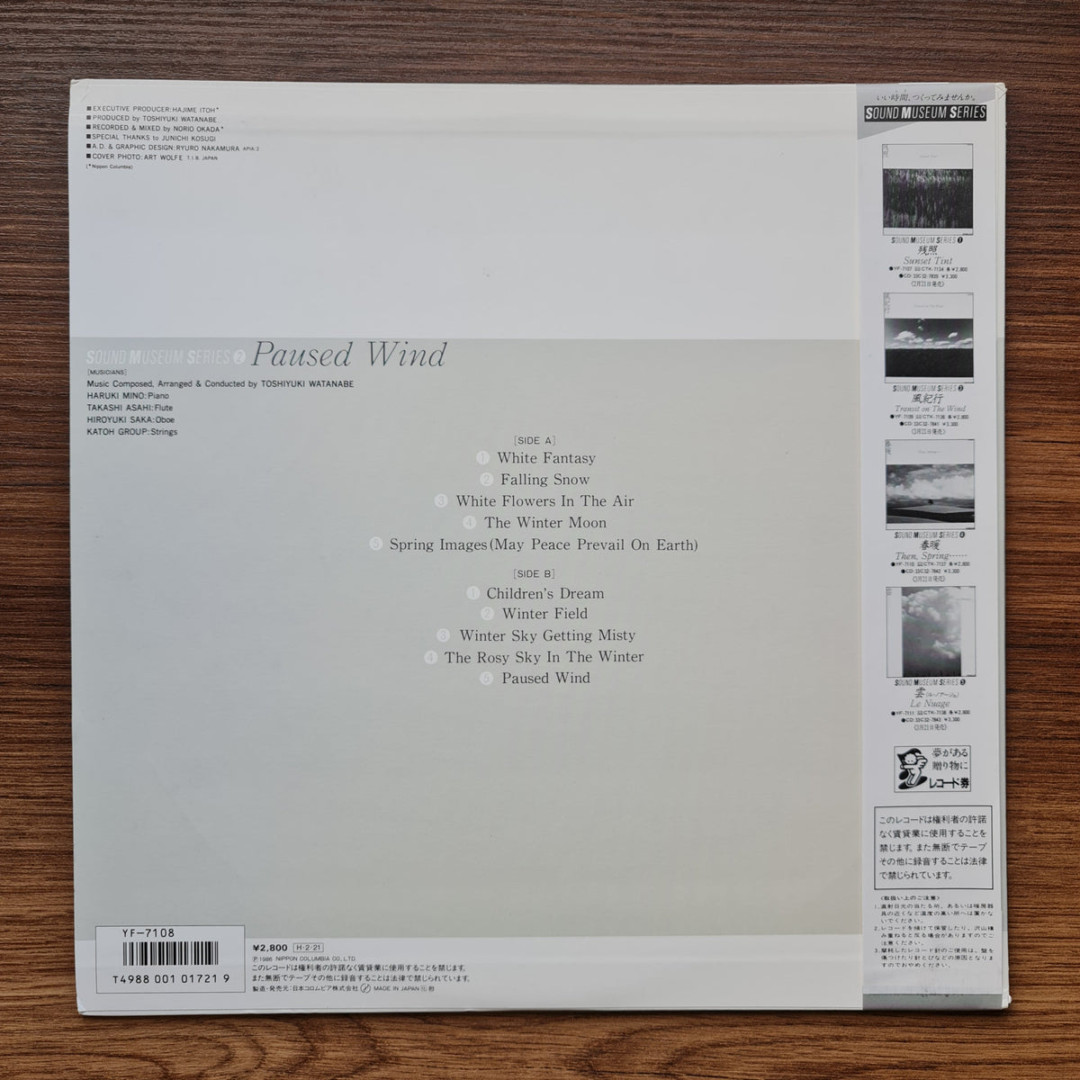 Toshiyuki Watanabe – Paused Wind 33'lük LP PLAK Japan Vinyl